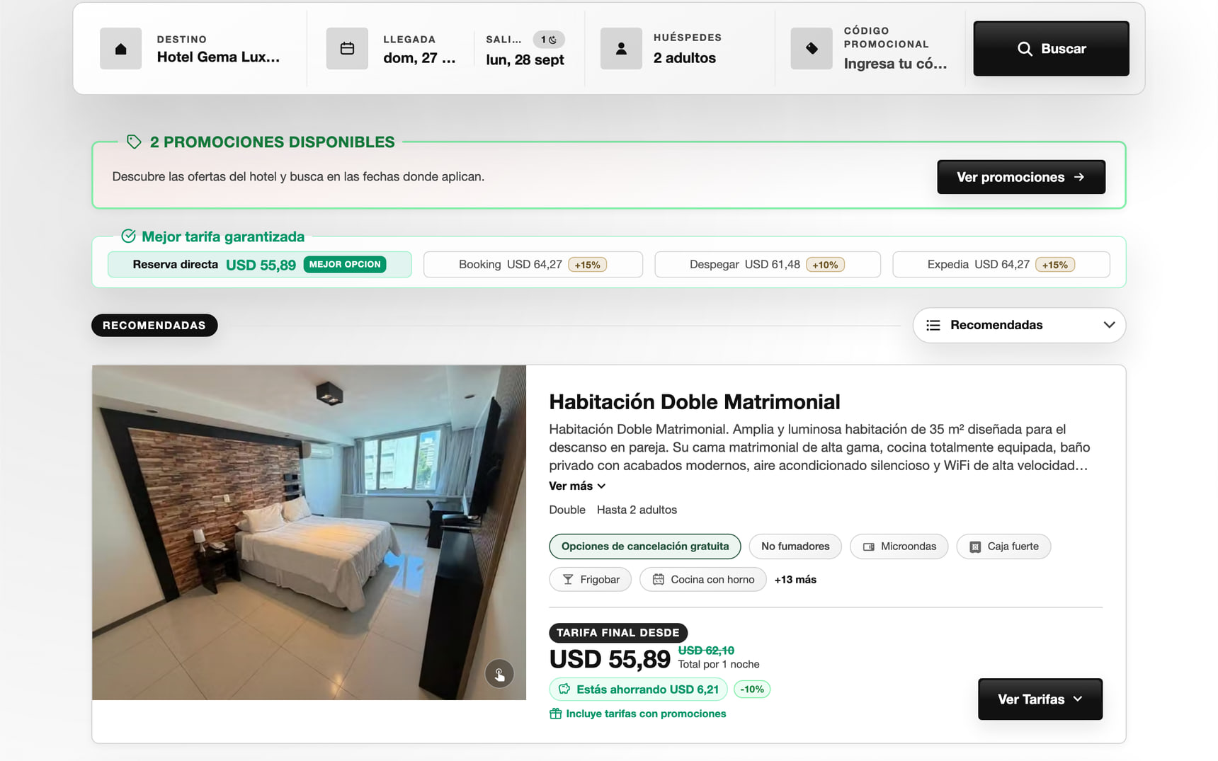 Motor de reservas de Hotel Gema Luxury Suites con habitaciones, tarifas y el comparador frente a las OTA